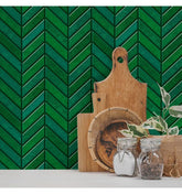 Emerald Green Chevron Tiles - Peel and Stick Backsplash